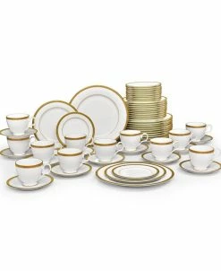 Noritake Charlotta Gold 60-PC Dinnerware Set, Service For 12
