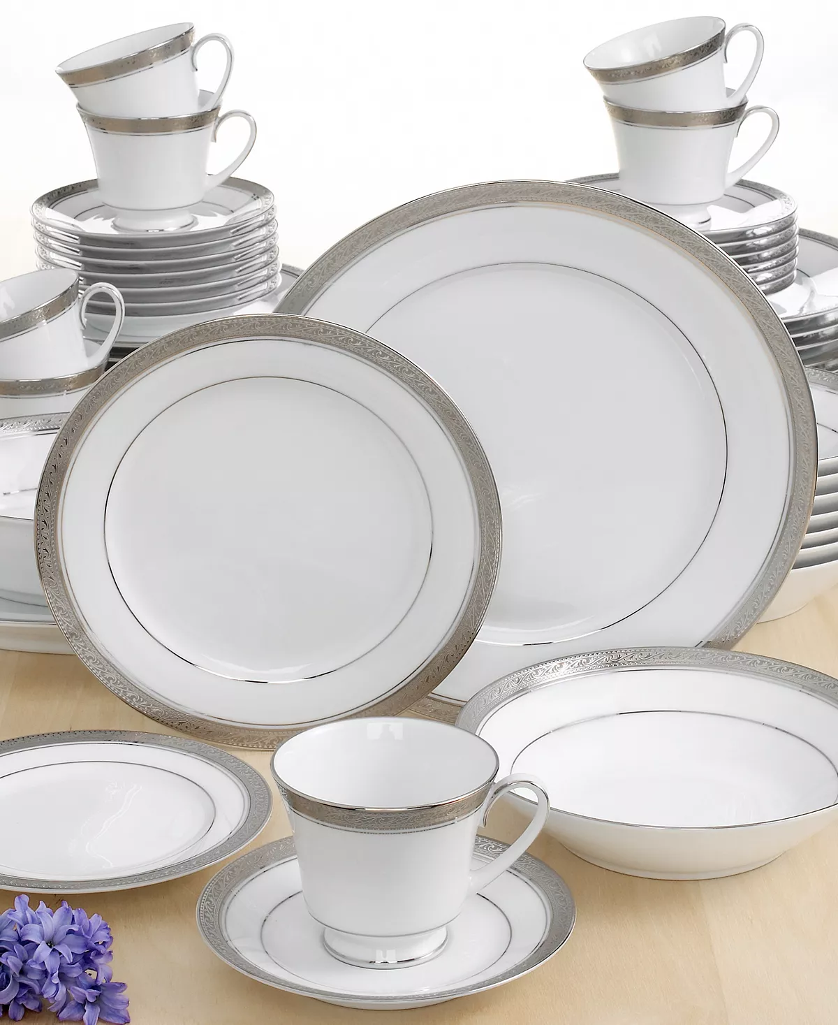 Noritake Crestwood Platinum 50-Pc. Set, Service For 8 6 Noritake Crestwood Platinum 50-Pc. Set, Service For 8 - Image 4