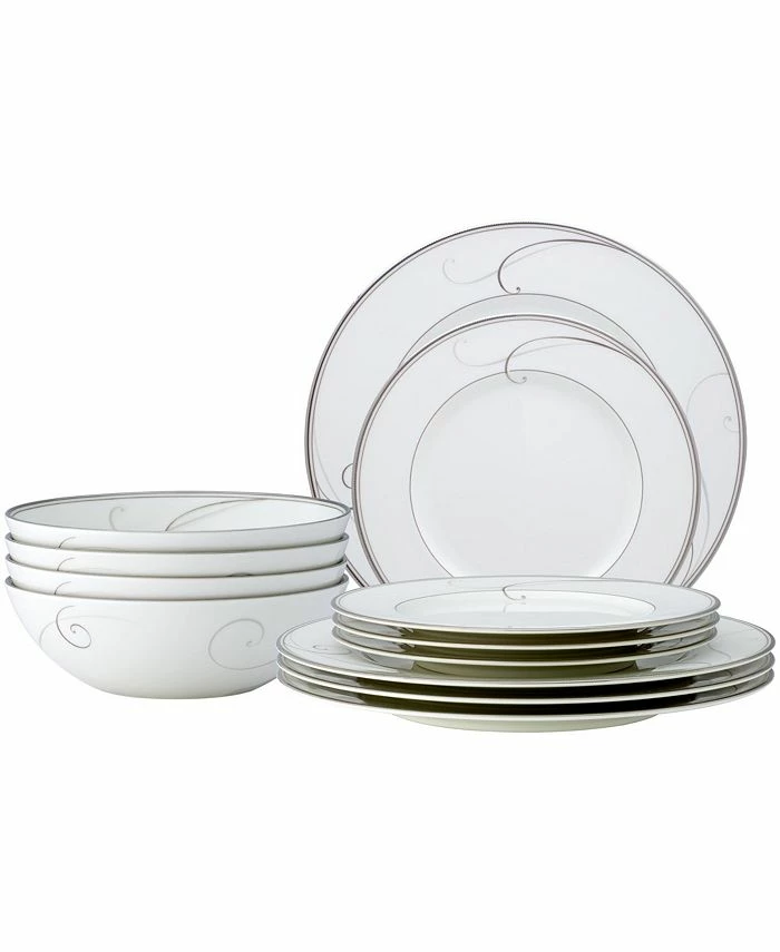 Noritake Dinnerware, Platinum Wave 12 Piece Set 3 Noritake Dinnerware, Platinum Wave 12 Piece Set
