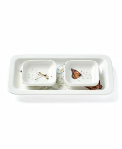 Lenox Butterfly Meadow 3 Piece Sushi Plate Bowls Set