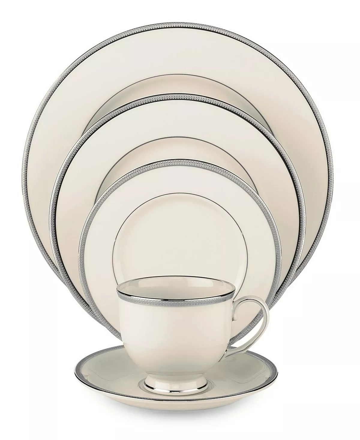 Lenox Tuxedo Platinum Tea Saucer 3 Lenox Tuxedo Platinum Tea Saucer