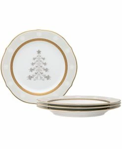 Noritake Charlotta 9 Holiday Tree Accent Plates, Set Of 4