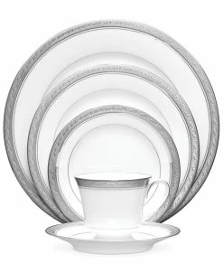 Noritake Dinnerware, Crestwood Platinum 5 Piece Place Setting
