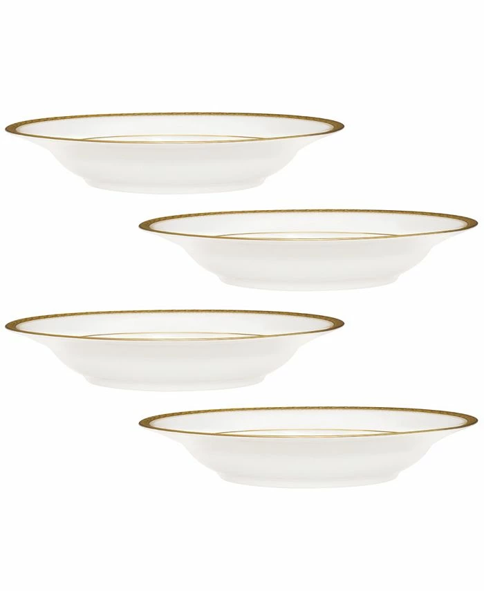 Noritake Charlotta Gold Set Of 4 Rim Soup Bowls, Service For 4 3 Noritake Charlotta Gold Set Of 4 Rim Soup Bowls, Service For 4