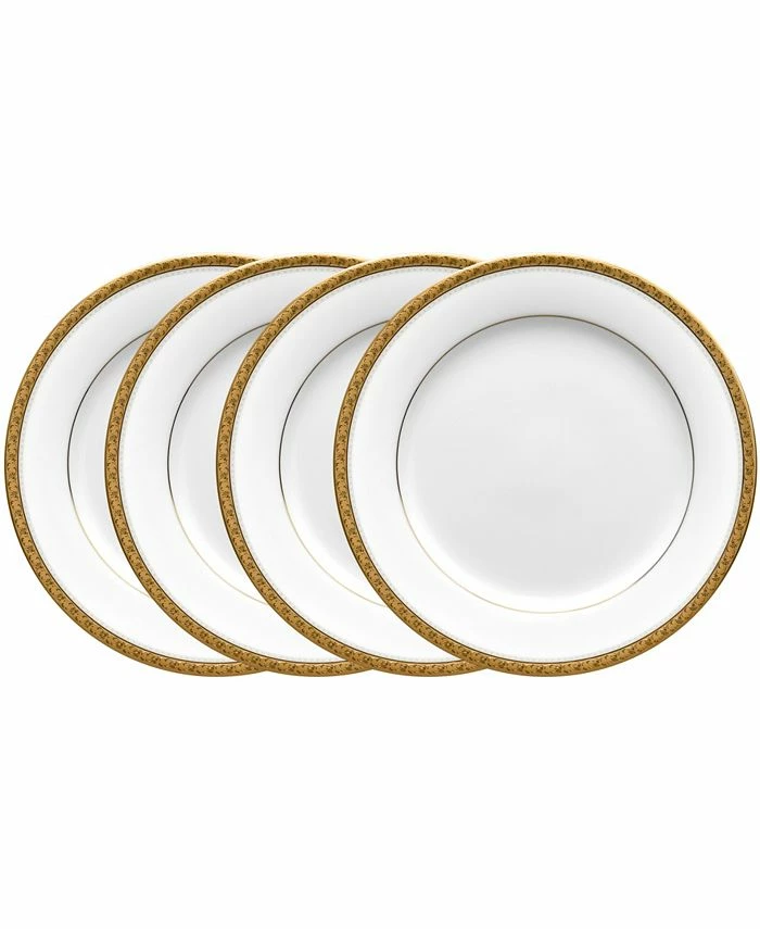 Noritake Charlotta Gold Set Of 4 Salad Plates, Service For 4 3 Noritake Charlotta Gold Set Of 4 Salad Plates, Service For 4