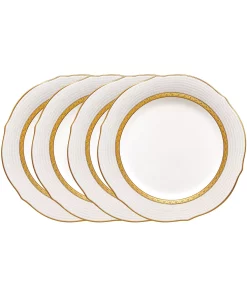 Noritake Charlotta Gold Set Of 4 Scalloped Accent Plates, Service For 4