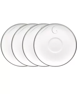 Noritake Platinum Wave Set Of 4 Saucers, Service For 4