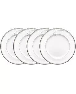 Noritake Platinum Wave Set Of 4 Bread Butter And Appetizer Plates, Service For 4