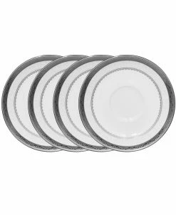 Noritake Odessa Platinum Set Of 4 Saucers, Service For 4
