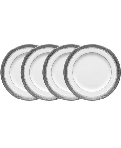 Noritake Odessa Platinum Set Of 4 Bread Butter And Appetizer Plates, Service For 4