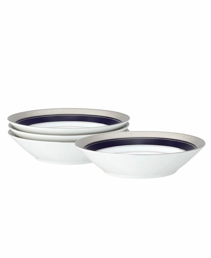 Noritake Crestwood Cobalt Platinum Set Of 4 Fruit Bowls, Service For 4 3 Noritake Crestwood Cobalt Platinum Set Of 4 Fruit Bowls, Service For 4