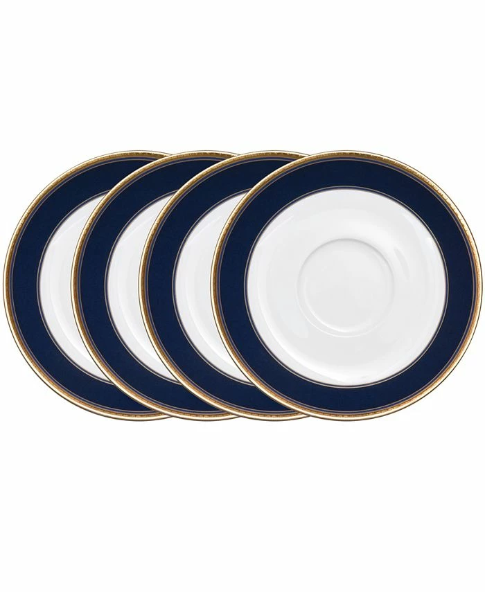 Noritake Blueshire Set Of 4 Saucers, Service For 4 3 Noritake Blueshire Set Of 4 Saucers, Service For 4