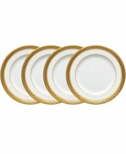 Noritake Odessa Gold Set Of 4 Bread Butter And Appetizer Plates, Service For 4