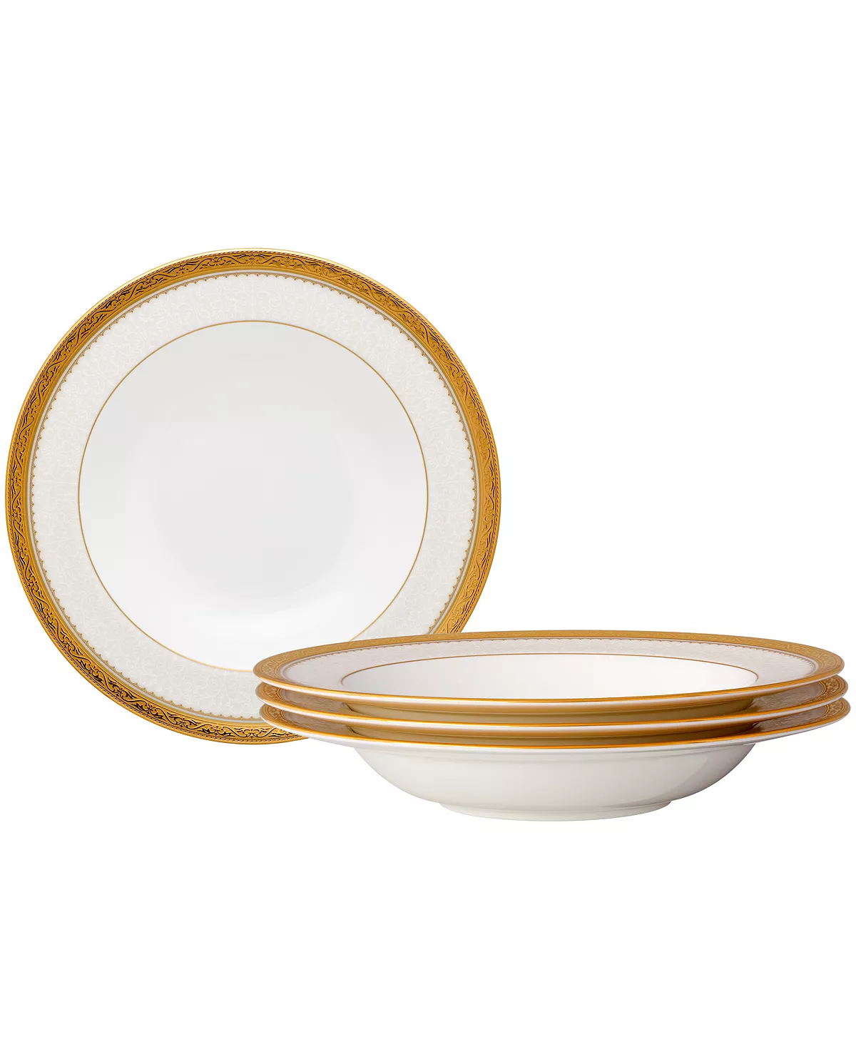 Noritake Odessa Gold Set Of 4 Soup Bowls, Service For 4 3 Noritake Odessa Gold Set Of 4 Soup Bowls, Service For 4