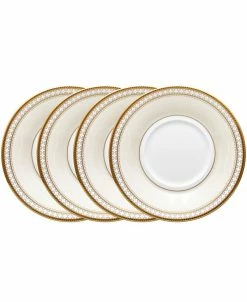 Noritake Trefolio Gold Set Of 4 Saucers, Service For 4