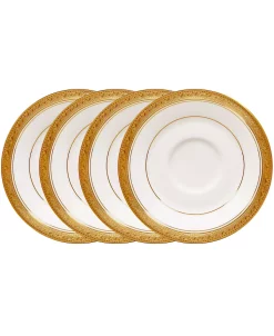 Noritake Crestwood Gold Set Of 4 Saucers, Service For 4
