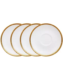 Noritake Rochelle Gold Set Of 4 Saucers, Service For 4