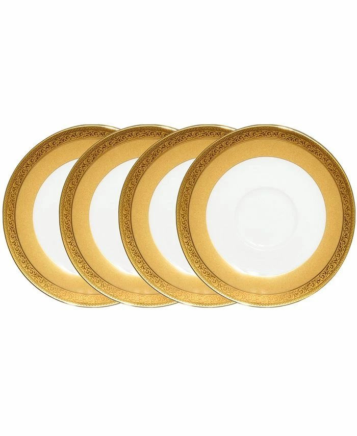 Noritake Summit Gold Set Of 4 Saucers, Service For 4 3 Noritake Summit Gold Set Of 4 Saucers, Service For 4