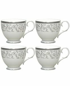 Noritake Summit Platinum Set Of 4 Cups, Service For 4