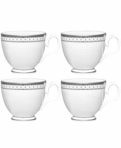 Noritake Rochester Platinum Set Of 4 Cups, Service For 4