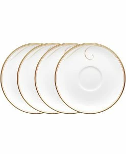 Noritake Golden Wave Set Of 4 Saucers, Service For 4