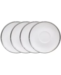 Noritake Rochelle Platinum Set Of 4 Saucers, Service For 4
