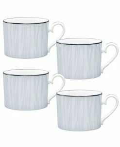 Noritake Glacier Platinum Set Of 4 Cups, Service For 4