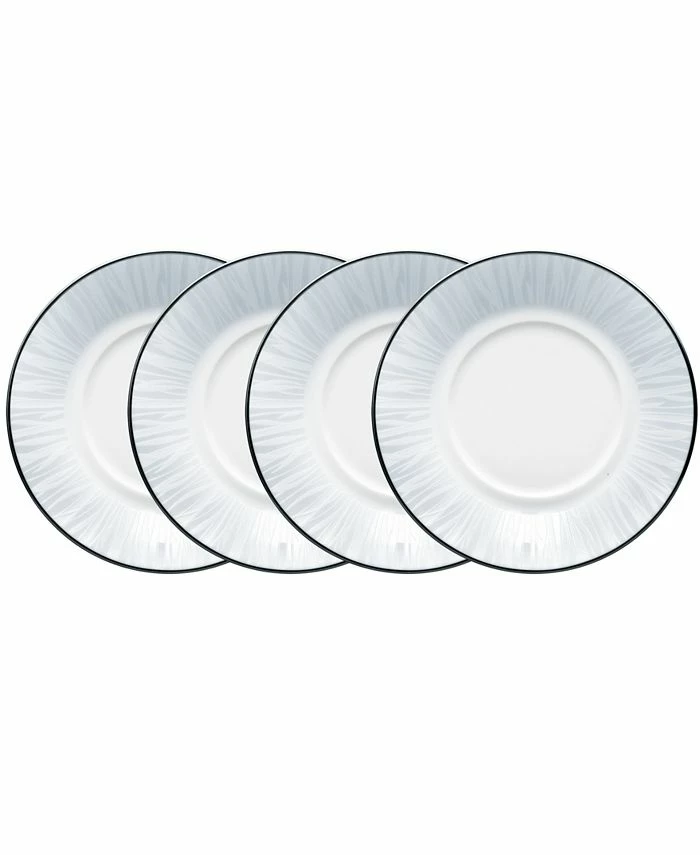 Noritake Glacier Platinum Set Of 4 Saucers, Service For 4 3 Noritake Glacier Platinum Set Of 4 Saucers, Service For 4