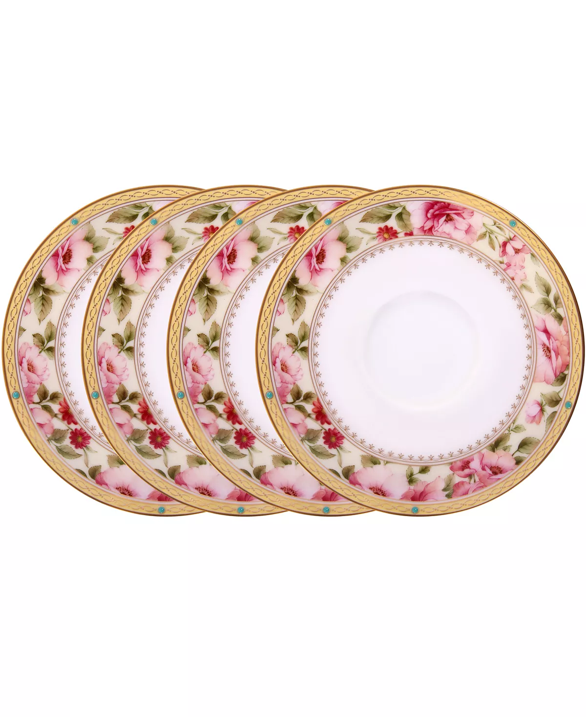 Noritake Hertford Set Of 4 Saucers, Service For 4 3 Noritake Hertford Set Of 4 Saucers, Service For 4