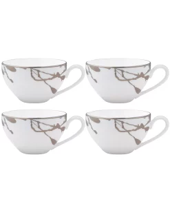 Noritake Raptures Platinum Set Of 4 Cups, Service For 4
