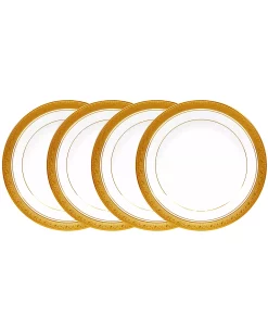 Noritake Crestwood Gold Set Of 4 Bread Butter And Appetizer Plates, Service For 4