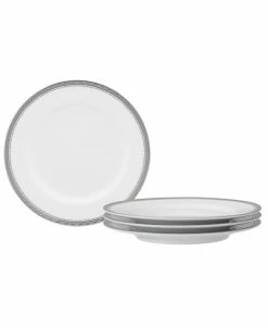 Noritake Whiteridge Platinum Set Of 4 Bread Butter/Appetizer Plates, 6-1/2