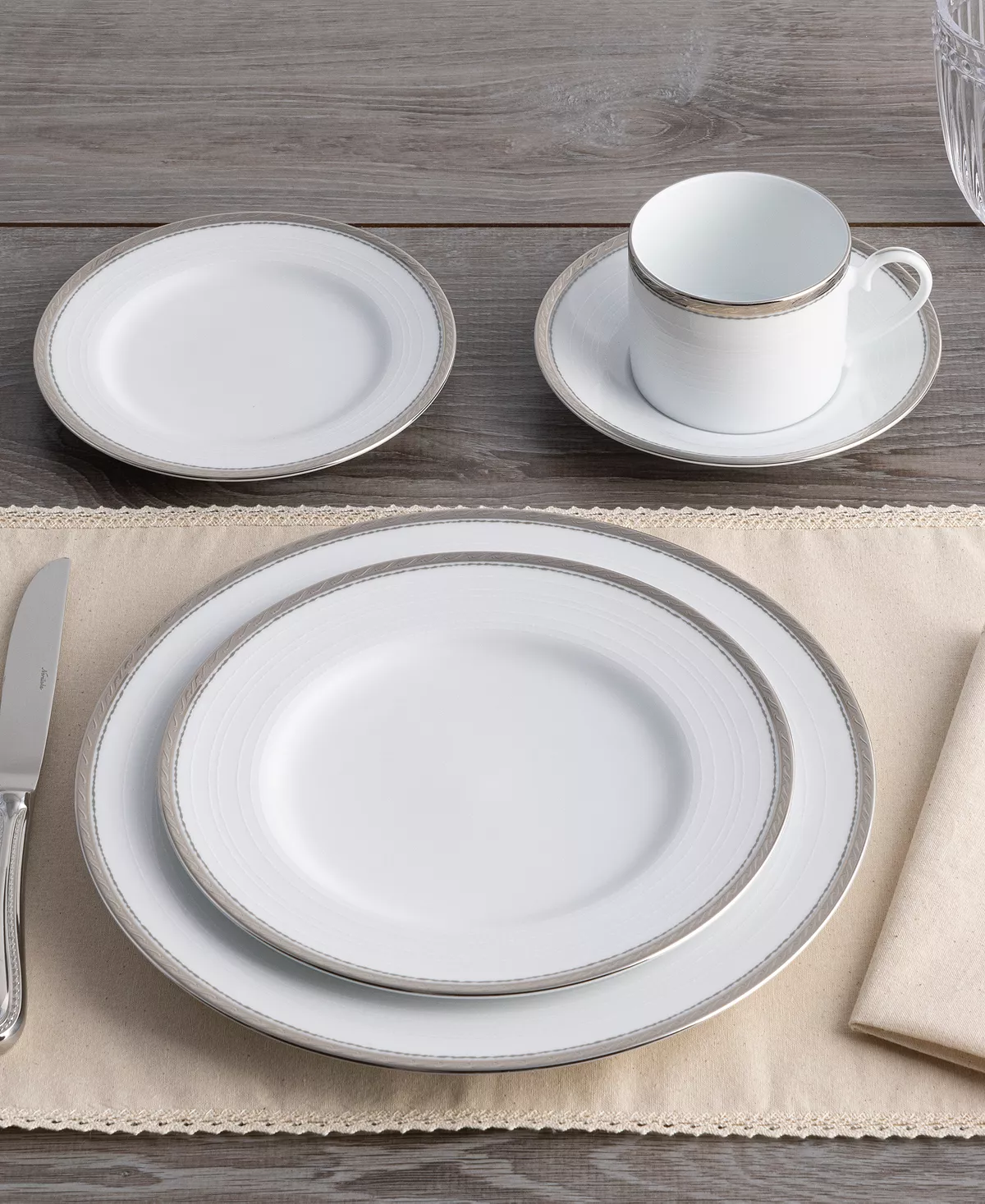 Noritake Whiteridge Platinum Set Of 4 Bread Butter/Appetizer Plates, 6-1/2 8 Noritake Whiteridge Platinum Set Of 4 Bread Butter/Appetizer Plates, 6-1/2 - Image 6