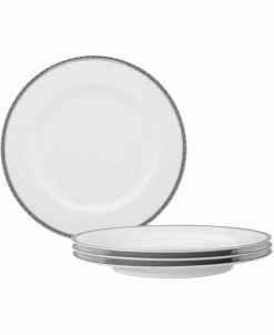 Noritake Whiteridge Platinum Set Of 4 Dinner Plates, 10-1/2