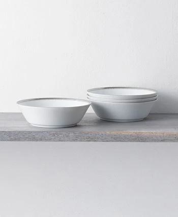 Noritake Whiteridge Platinum Set Of 4 Soup Bowls, 7, 20 Oz. 4 Noritake Whiteridge Platinum Set Of 4 Soup Bowls, 7, 20 Oz. - Image 2