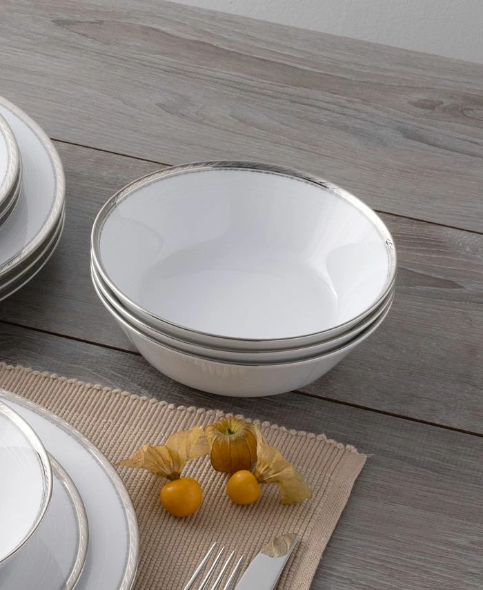 Noritake Whiteridge Platinum Set Of 4 Soup Bowls, 7, 20 Oz. 6 Noritake Whiteridge Platinum Set Of 4 Soup Bowls, 7, 20 Oz. - Image 4