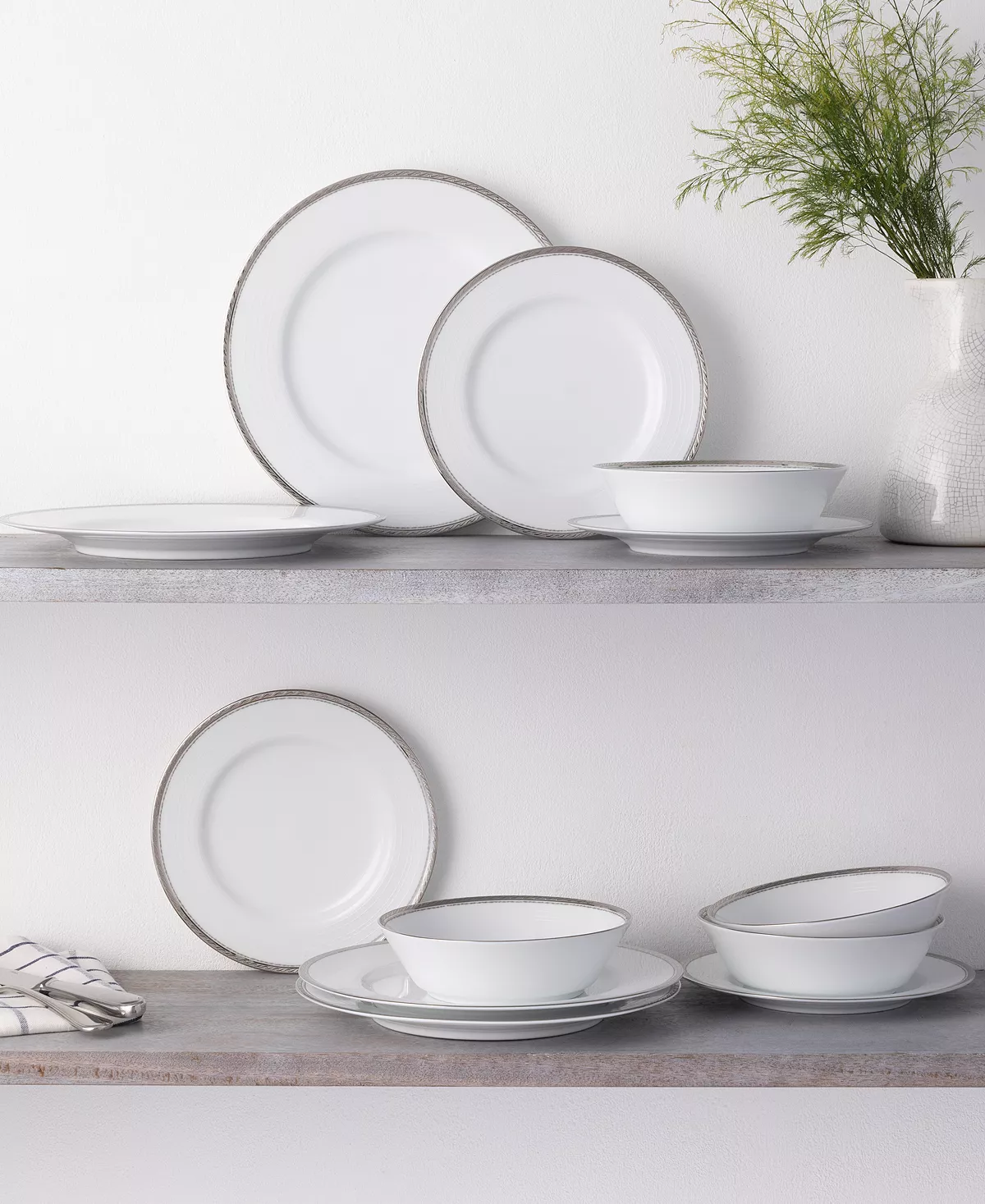 Noritake Whiteridge Platinum Set Of 4 Soup Bowls, 7, 20 Oz. 11 Noritake Whiteridge Platinum Set Of 4 Soup Bowls, 7, 20 Oz. - Image 9