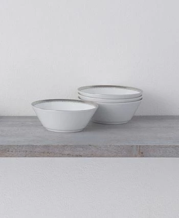 Noritake Whiteridge Platinum Set Of 4 Fruit Bowls, 5, 6 Oz. 4 Noritake Whiteridge Platinum Set Of 4 Fruit Bowls, 5, 6 Oz. - Image 2