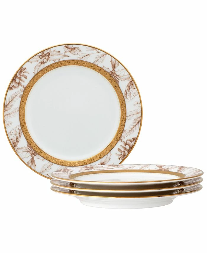 Noritake Charlotta Gold Set Of 4 Holiday Harvest Appetizer Plates, 6-1/4 3 Noritake Charlotta Gold Set Of 4 Holiday Harvest Appetizer Plates, 6-1/4