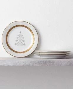 Noritake Charlotta Gold Set Of 4 Holiday Tree Appetizer Plates, 6-1/4 -Noritake Shop 22935835 fpx