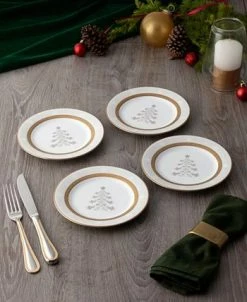 Noritake Charlotta Gold Set Of 4 Holiday Tree Appetizer Plates, 6-1/4 -Noritake Shop 22935839 fpx