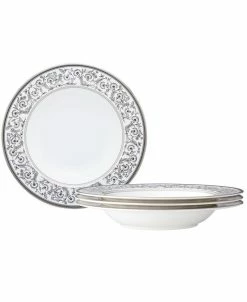 Noritake Summit Platinum Set Of 4 Soup Bowls, Service For 4