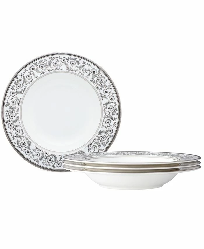 Noritake Summit Platinum Set Of 4 Soup Bowls, Service For 4 3 Noritake Summit Platinum Set Of 4 Soup Bowls, Service For 4