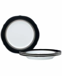 Noritake Austin Platinum Set Of 4 Scalloped Accent Plates, Service For 4