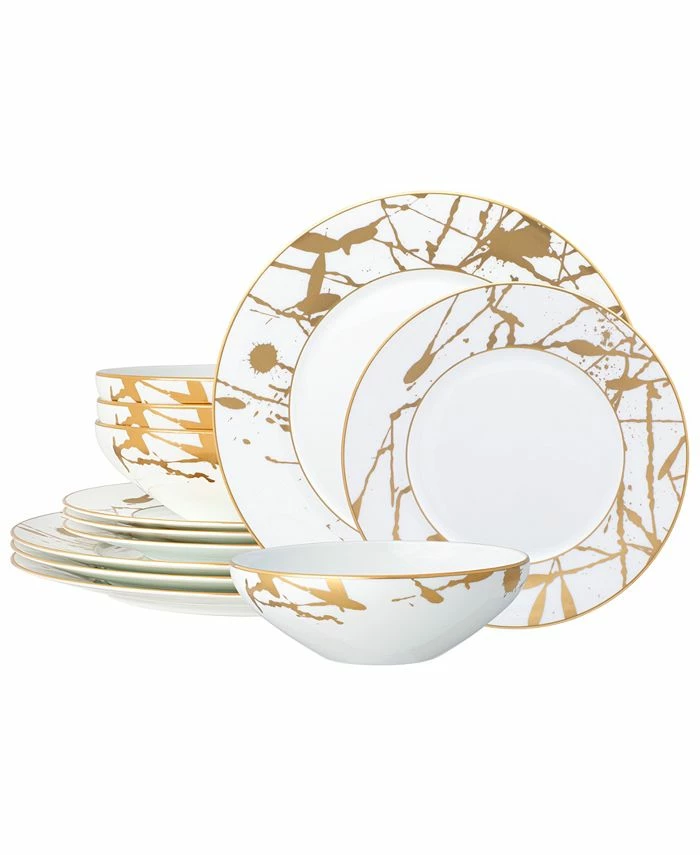 Noritake Raptures Gold 12 Piece Set, Service For 4 3 Noritake Raptures Gold 12 Piece Set, Service For 4