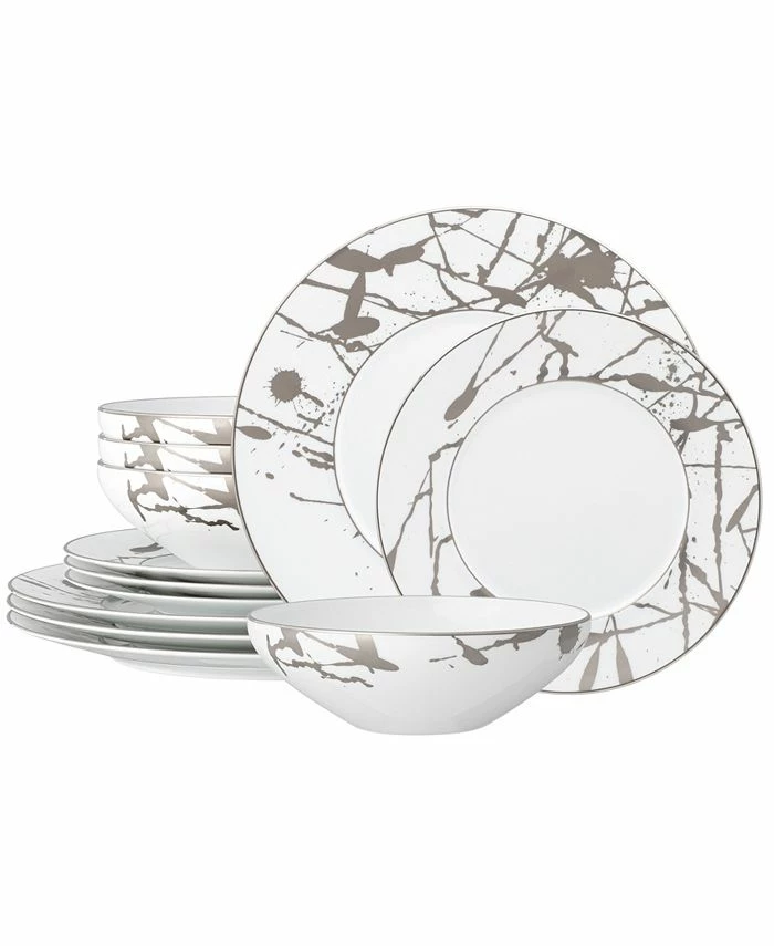 Noritake Raptures Platinum 12 Piece Set, Service For 4 3 Noritake Raptures Platinum 12 Piece Set, Service For 4