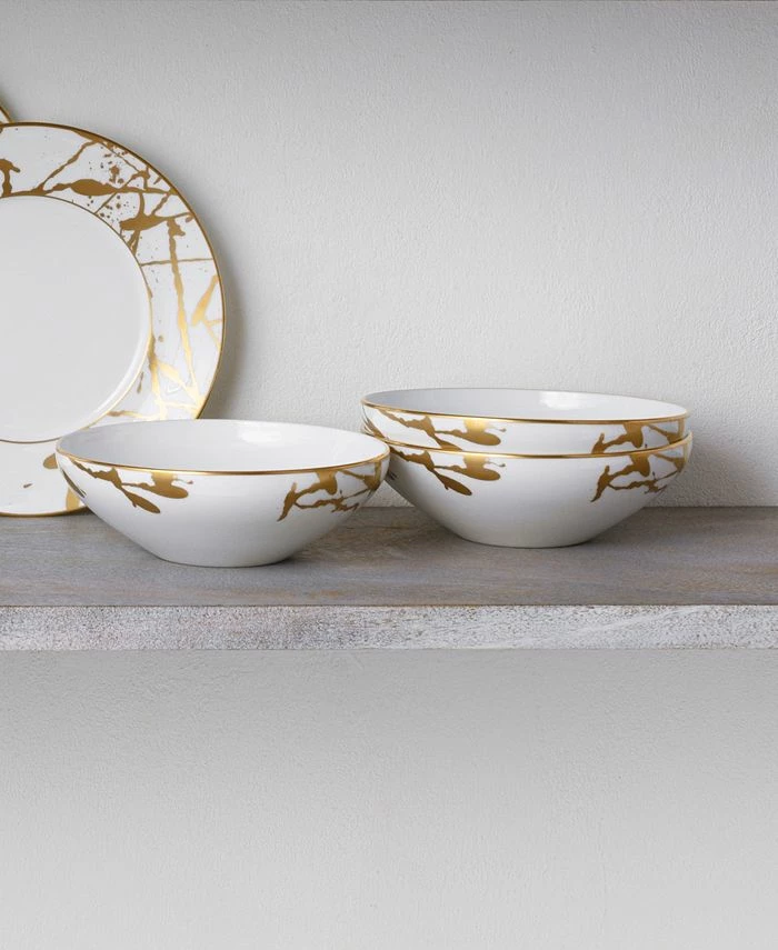 Noritake Raptures Gold Set Of 4 Cereal Bowls, Service For 4 6 Noritake Raptures Gold Set Of 4 Cereal Bowls, Service For 4 - Image 4