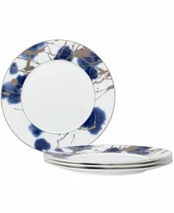 Noritake Jubilant Days Platinum Set Of 4 Dinner Plates, Service For 4
