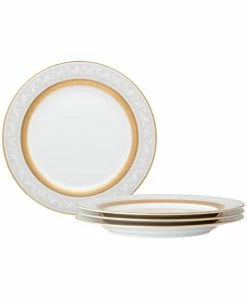 Noritake Crestwood Gold Set Of 4 Accent Plates, Service For 4