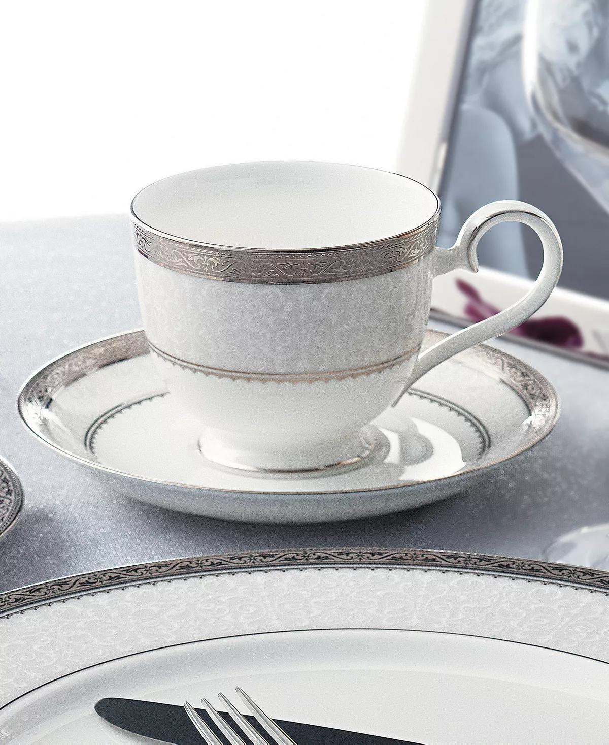 Noritake Odessa Platinum Set Of 4 Cups, Service For 4 5 Noritake Odessa Platinum Set Of 4 Cups, Service For 4 - Image 3